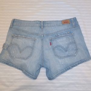 Levi Women Light Blue Jean Shorts